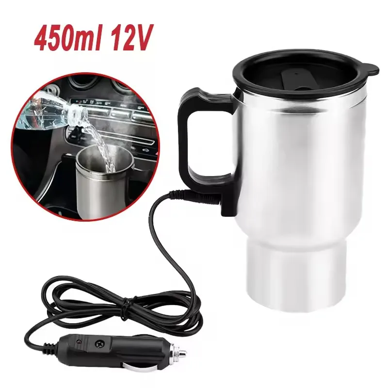 Outdoor Camping Kettle - Elektrische verwarming Auto-waterkoker 12V 450ml Voertuigverwarmingsbeker