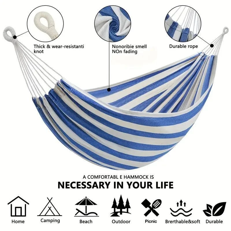 Outdoor Indoor Camping - Canvas hangmat zonder houten stokken, voor