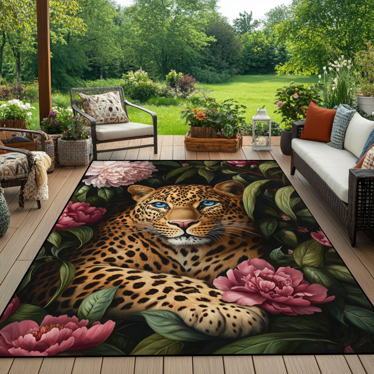 Outdoor Camping Mats Large - VIKAMA Groot buitenkleed Jungle Leopard bedrukt
