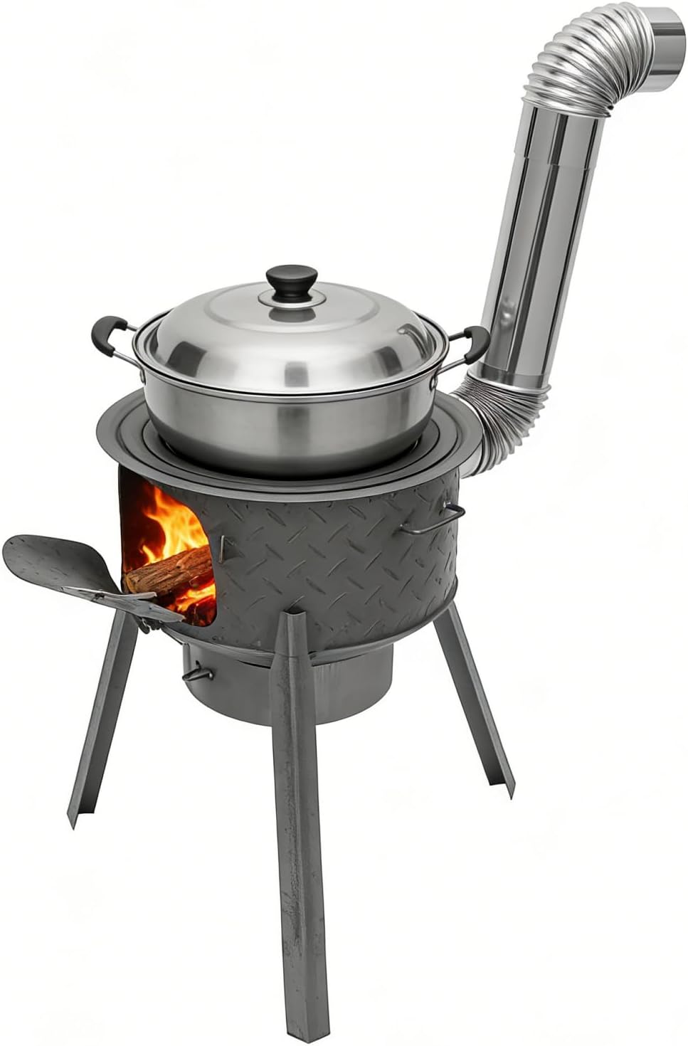 Outdoor Camping Wood Stove - Draagbare houtgestookte raketkachel voor kamperen en