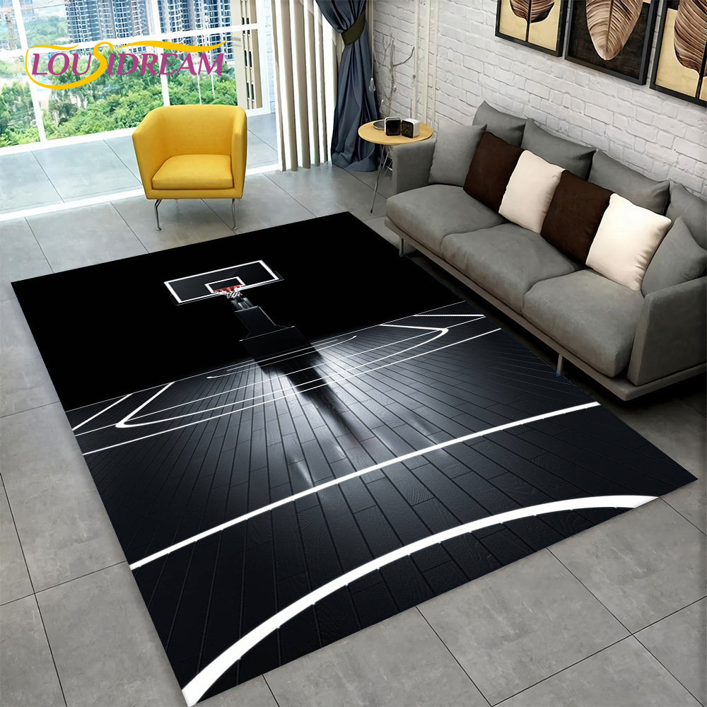 Outdoor Camping Mats Large - 3d Basketbal Cour Cartoon Area Tapijt