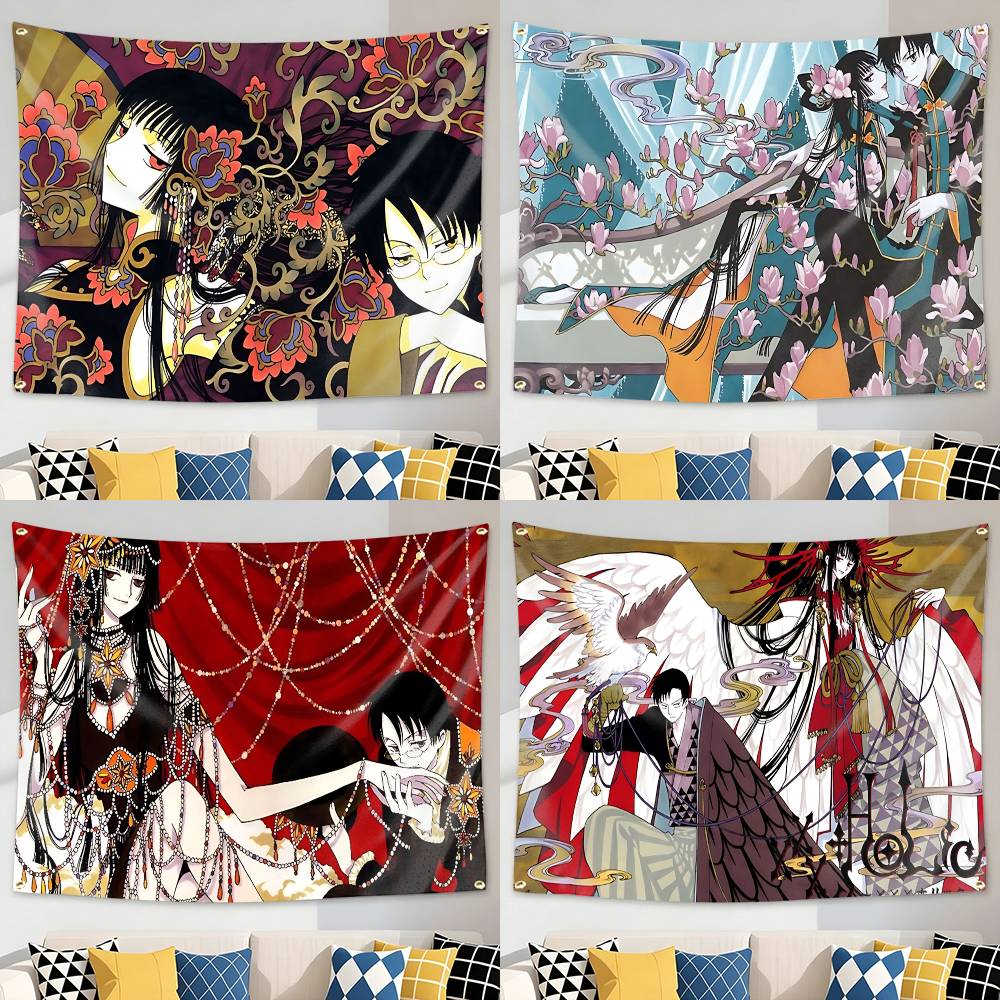 Japanese Outdoor Camping - Japanse horror manga xxxHOLiC vlag wandkleed
