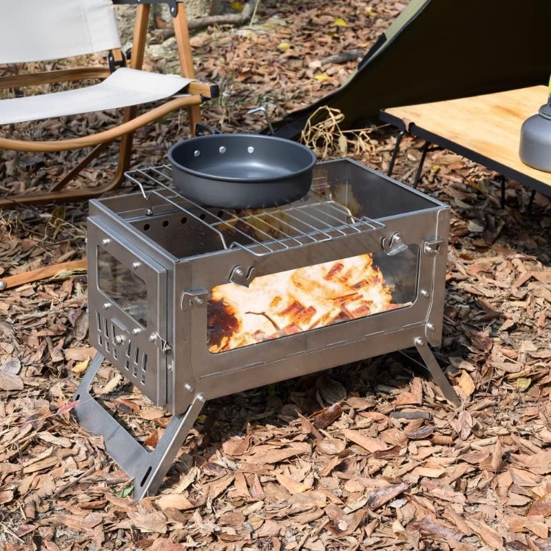 Draagbare tentkachel van 430 r - Outdoor Camping Wood Stove recensie en prijs