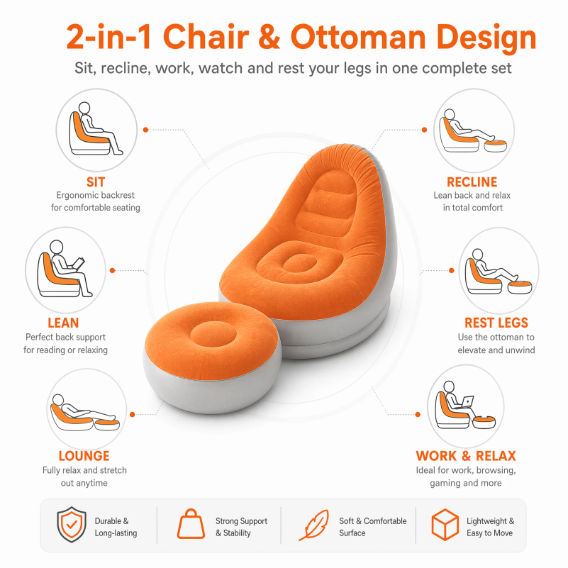Opblaasbare Lazy Sofa Set met  - Outdoor Indoor Camping recensie en prijs