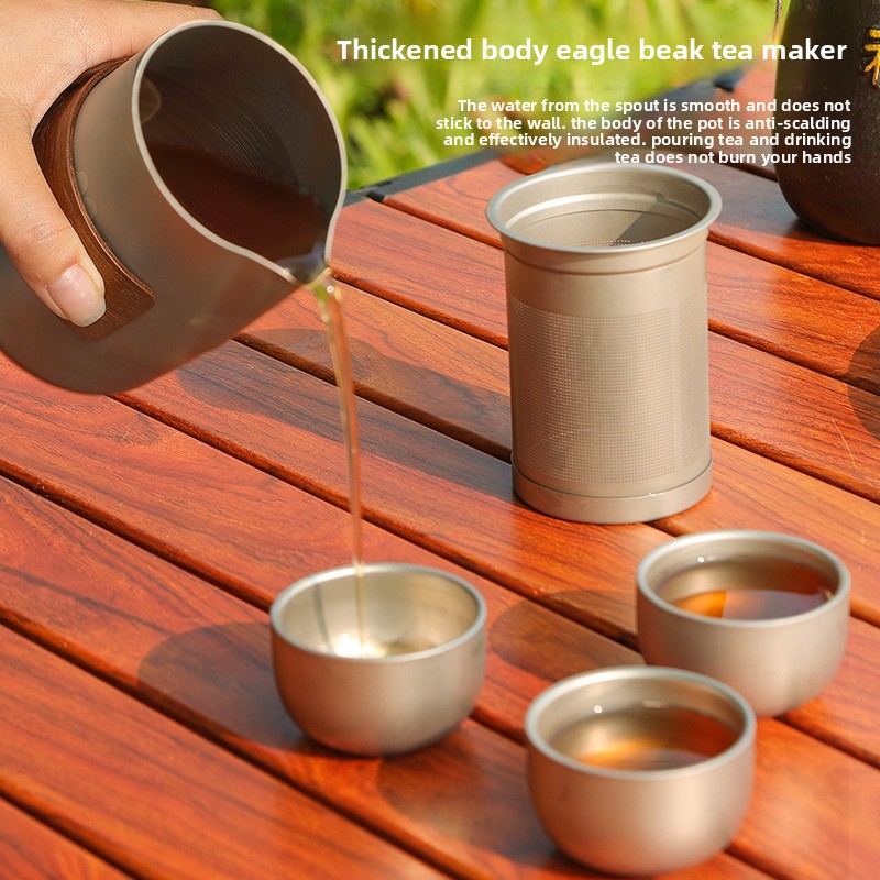Draagbare reis-thee-set met th - Outdoor Camping Kettle recensie en prijs