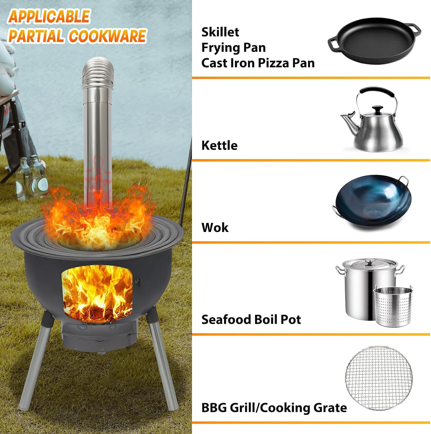 Draagbare houtgestookte raketk - Outdoor Camping Wood Stove recensie en prijs
