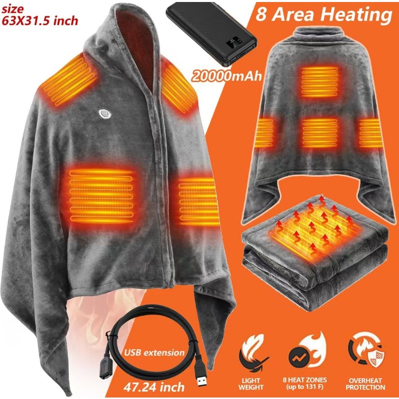 2025 NewUSB verwarmde sjaaldek - Outdoor Camping Heated Blanket recensie en prijs